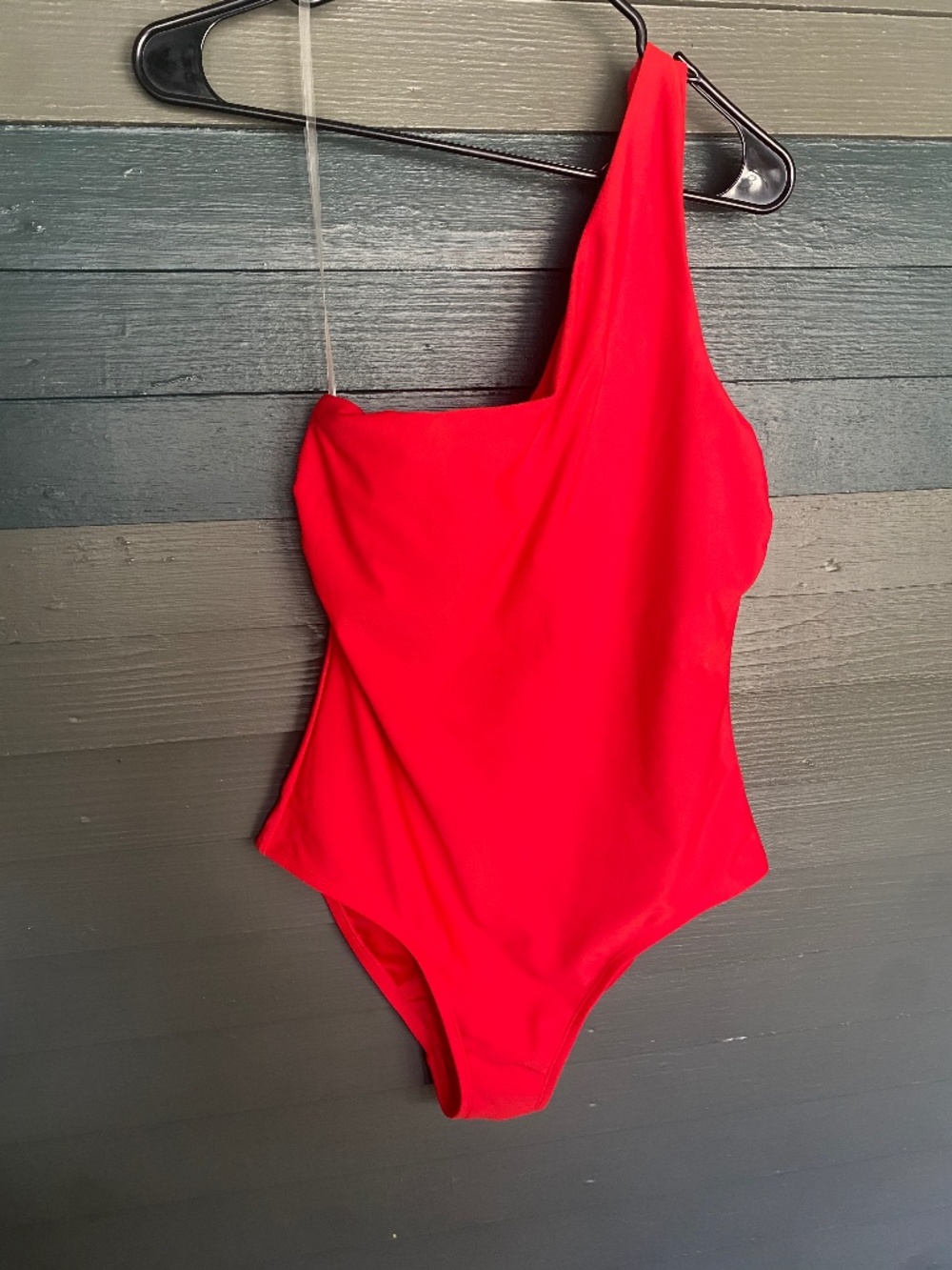 NWT Bright Red Women Size L One Piece One-Shoulder Swimsuit by Kona Sol